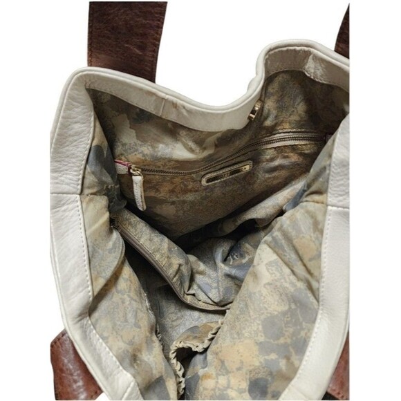 Elliott Lucca Handpainted Intreccio Peacock Leather Tote Bag - Picture 8 of 13